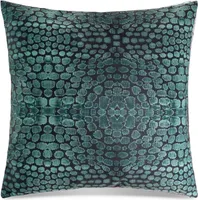 Dekokissen Juna, Design Leo-Optik, Farbe petrol, 50x50 cm, Bezug und Füllung