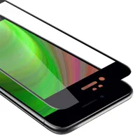 Cadorabo Full Screen Armour Film pro Apple iPhone 7 / 7S / 8 / SE 2020 Protective Film in TRANSPARENT with BLACK Tempered Display Glass in 9H Hardness with 3D Touch Compatibility