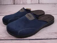Herrenhausschuhe Slipper Inblu BG51-004 blau mit Lederdecksohle