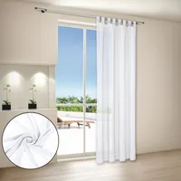 Schlaufenvorhang "Hawaii" halbtransparent, leicht, Lichtdurchlässig für Gardinenstangen in weiß 140cm x 235cm
