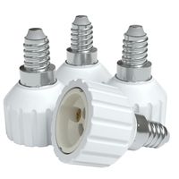 EAZY CASE 4x Lampensockel Adapter – Konverter für E14 Fassung auf GU10 Lampenadapter für LED-/Halogen- und Energiesparlampen Sockeladapter, Weiß