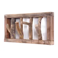 GARDEROBENLEISTE LIMB | 45x23cm(BxH) Treibholz Wandgarderobe mit Ästen | Farbe: 01 natur-vintage