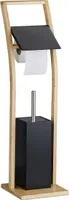 relaxdays WC Garnitur Bambus schwarz