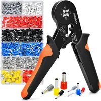 Crimpzangen Set, 1200 Aderendhülsen Set, Crimpzange für 0,5-10mm² Presszange Kabelschuhe, Crimpzangen