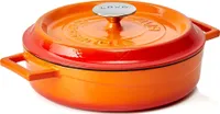 LAVA Kochtopf mit Deckel aus emailliertem Gusseisen Orange mit 2,5 Liter