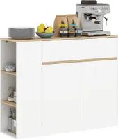 HOMCOM Szafka kuchenna z szufladą, 2 drzwi, regulowane półki, komoda bufetowa do kuchni, salonu, jadalni, 105 x 30 x 81,5 cm Biały
