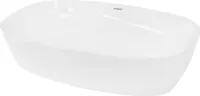 LuxeBath Waschbecken Aufsatzwaschbecken Oval, 60,5x38x14 cm, Weiß, aus Keramik