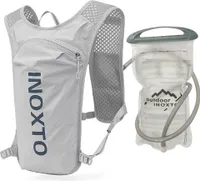 5L Lauf-Trinkweste-Rucksack, atmungsaktiver Jogging-Sportrucksack mit 1,5 l Wasserblase, Hellgrau+Dunkelblau