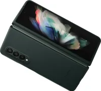 Samsung Galaxy Z Fold3 Hülle - Echtleder - Samsung Backcover - Grün