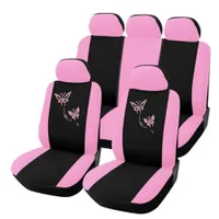 BMDHA Frau Auto Sitzbezug Sitzbezüge Schonbezüge Schonbezug Universal  Flachs Materialien, Komplettsitze 5 Stücke,Pink : : Auto & Motorrad