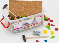 Betzold 35824 - Hammerspiel Buntes Nagelspiel mit Vorlagebögen Kinder-Spielzeug