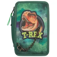Dino World 3-Fach Federtasche Mit Kette Grün