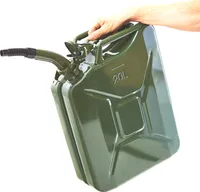 BW® Kraftstoffkanister Metall Benzinkanister 20 Liter mit Ausgießer - Olivegrün RAL 6003 - UN-Zulassung - Hergestellt in Europa