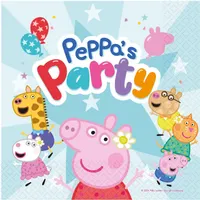 Amscan 9918339 – Peppa Pig Servietten für Kindergeburtstag, Party, 16 Stück