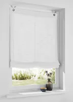 Raffrollo Ösenrollo Celtic offwhite. Einfarbig, Uni. Leinenoptik. Montage ohne Bohren, mit Fensterhaken 80 x 140 cm