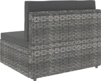 vidaXL Modulares 2-Sitzer-Sofa Poly Rattan Grau