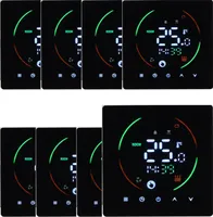 8x Smart Digitaler Thermostat Raumthermostat fuer 3A Warmwasserbereitung Fussbodenheizung, Programmierbarer Temperaturregler LCD Wandthermostat, Schwarz