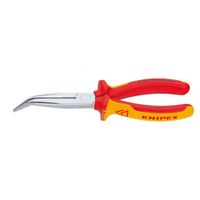 Knipex 262-6200 Flachrundz.200mm VDE geb. + Schneide,40°gewink.Back, rot/gelb/silber