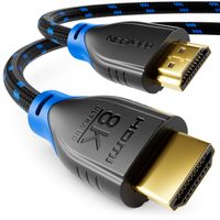 deleyCON - 1m - 8K HDMI 2.1 Kabel 48G - Nylon - 8K@60Hz / 4K@120Hz / 1080P@240Hz - 7680x4320p Dolby DTS HDR eARC CEC UHD-2 Ethernet - Schwarz