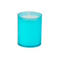 Refill Kerzen / Teelichteinsatz in Aquablau, Ø 50 x 65 mm, 24 Stück - Brenndauer ca. 24 Std.