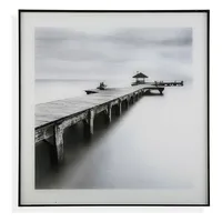 Versa Old Times Dekorativní čtvercový obrazový rám s obrázkem, rozměry (v x d x š) 50 x 2 x 50 cm, sklo, barva bílá a černá