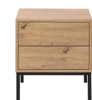 Nachttisch mit 2 Schubladen Holzdekor - H50 cm