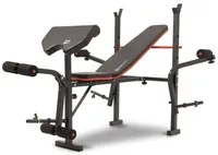 Hop-Sport HS-1055 Hantelbank klappbar verstellbar Trainingsbank mit Langhantelablage, Curlpult, Butterfly - Fitnessbank für Krafttraining zu Hause
