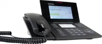 AGFEO ST 56, IP-Telefon, Schwarz, Kabelgebundenes Mobilteil, 5000 Eintragungen, LCD, Blau