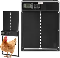 Automatische Hühnerklappe, Hühnertür Automatischer Türöffner, Elektrische Hühnerklappe, Schwarz