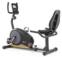 Hop-Sport Root Liege-Ergometer - Liegeheimtrainer mit Handpulssensoren, 9,5 kg Schwungmasse, 8 Widerstandsstufen - Sitzergometer max. Benutzergewicht 120 kg golden