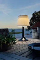 solárna stolová lampa 0,5 W 30 lm 36 x 19 cm čierna/biela
