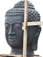 Buddhakopf für den Garten aus Steinguss zudem Frostfest  KA-BR-BH-75