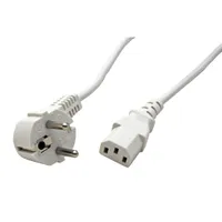 VALUE Kabel síťový, CEE 7/7(M) - IEC320 C13, 0,6m, bílý (19.99.1016)