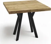 Schwarzer quadratischer Tisch CRAFT 100x100 erweiterbar auf 2m