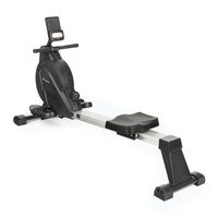 TREXO Rudergerät mit Magnetwiderstandssystem 1-16 Schwungrad 3,5 kg Gewichtsanzeige Stabile Konstruktion Ergometer Rudertrainer Schwarz RM100