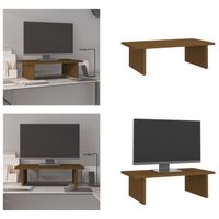 vidaXL Monitorständer Honigbraun 50x27x15 cm Massivholz Kiefer - Monitorständer - Bildschirmständer - Tastaturständer - Monitorerhöhung