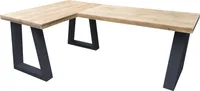 Wood4you - Eckschreibtisch - Vancouver Gerüstholz - 190/140   Anthrazit