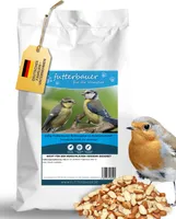 Futterbauer Erdnüsse teilblanchiert 25 kg,  Ambrosia-kontrolliertes Vogelfutter, Erdnussbruch für Wildvögel, Energiereiches Streufutter