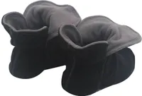 RAIKOU Hausschuhe Damen,Herren aus Micro Fleece 43/46 Schwarz/Grau mit ABS und Rutschfester Sohle, Super Flauschige Hüttenschuche