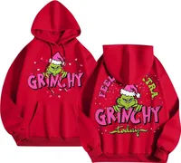 ASKSA Damen Herren Weihnachtspullover Lustig Weihnachtspulli 3D Druck Sweatshirt Weihnachten Pullover Rundhals Langarm Xmas Pulli,Rot,2XL