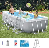 Intex 26788GN INTEX Pool Prism Frame 400x200cm mit Filterpumpe eckig grau