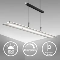 LED Pendelleuchte höhenverstellbar Hängelampe Esstisch-Lampe schwarz Glas 20W