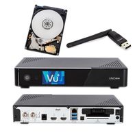 Vu+ Uno 4K SE 1x DVB-S2 FBC Sat Receiver Twin Tuner PVR Linux Satellitenreceiver mit 1TB Festplatte und Wlan-Stick 150 MBit/s
