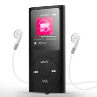 MP3-Player - 64 GB unterstützter MP3-Player, tragbarer MP3-Player mit verlustfreiem Sound mit 40 Stunden Wiedergabe, UKW-Radio-Diktiergerät E-Book 1,8-Zoll-Bildschirm (Kopfhörer enthalten)