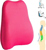 Rückenstützkissen Rückenkissen Ergonomisches Lendenkissen für Bürostuhl Gedächtnis Schaum Stützkissen Rücken Kissen Rose Rot