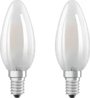 Osram LED Leuchtmittel Clas B25 E14 2,5W 2er Pack warmweiß, weiß matt