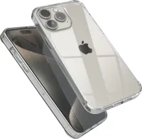 EAZY CASE Premium Crystal TPU Hülle kompatibel mit Apple iPhone 15 Pro Max Silikon mit Kameraschutz, Slimcover, Handyhülle, Silikonhülle, Backcover, Durchsichtig, Klar/Transparent