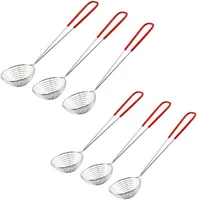 Fondue Sieb Edelstahl Küchensieb mit Griffen Feinmaschig Küchensieb Die Praktischen Siedelöffel aus Rostfreiem Edelstahl Eignen Sich Perfekt zum Garen von Gemüse Pilzen Fisch Fleisch (6 Stück)