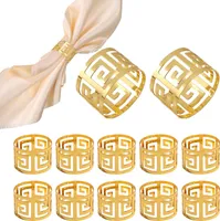 12 Stück Metall Serviettenringe Gold Hohler Serviettenschnallen Banquet Serviette Ring Tischdekoration für Weihnachten Neujahr Geburtstag Hochzeitsfeier Abendessen