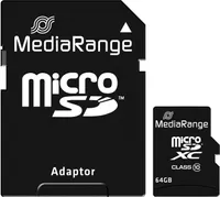 MediaRange SD MicroSD Card 64GB SD CL.10 wraz z adapterem